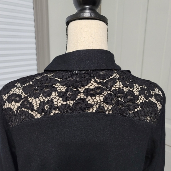 ELOQUII Crepe Lace Detail Blouse - Picture 5 of 7